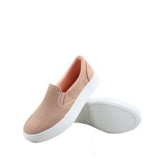 This style runs a little large, please order half size smaller for better fit Round toe silhouettee Canvas, Faux Suede Slip On Form cushioned insole Platform measures approximately 1.25 Size: 8.  Color: Pink.  Gender: female.  Age Group: adult. Comfortable Pink Slip-on Sneakers With Flat Heel, Sporty Slip-ons With Perforations And Round Toe, Pink Slip-on Sneakers With Flat Heel, Pink Round Toe Slip-ons, Comfortable Slip-ons With Perforations And Round Toe, Pink Slip-on Sneakers With Perforations, Sporty Beige Slip-ons With Round Toe, Comfortable Low-top Slip-ons With Perforations, Sporty Slip-ons With Perforated Round Toe