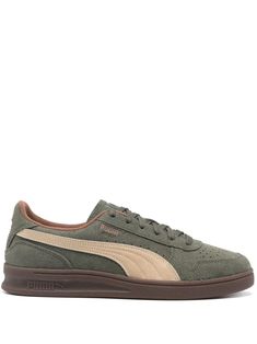 olive green beige suede front lace-up fastening branded heel counter Formstrip logo logo-debossed tongue perforated toebox round toe branded insole contrasting rubber sole Summer Shoe, Planet People, Formal Loafers, Sport Shoes Men, Puma Suede, Outdoor Men, Green Beige, Suede Sneakers, Suede Shoes