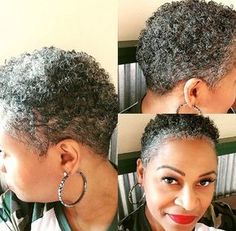 Tapered Natural Hairstyles, Tapered Twa Hairstyles, Short Gray Hair, Tapered Twa, Twa Styles, Twa Hairstyles