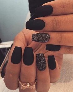 Nails Acryl, Black Acrylic Nails, Matte Nails Design, Colorful Nails, Fall Acrylic Nails, Black Nail Designs, Super Nails, Gradient Nails