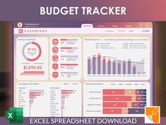 Budget Tracker Excel Dashboard Budget Dashboard Excel, Budget Dashboard Design, Excel Design Ideas, Excel Spreadsheets Design, Excel Dashboard Design, Budget Board, Budget Dashboard, Spend Wisely