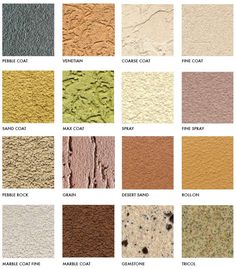 the different colors of concrete walls and flooring in various shapes, sizes and finishes