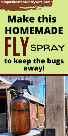 a sign that says, make this homemade fly spray to keep the bugs out of your yard