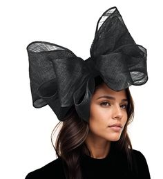 Black Sinamay Bow Fascinator Hat For Woman Kentucky Derby Royal Ascot Weddings Mad Hatter Parties High Tea Bridal Shower Headband Statement Hats By Cressida Kentucky Derby & Ascot Fascinator Hats Cliverina Gorgeous Black Sinamay Bow Fascinator Base measures about 12 inches wide This black headpiece is mounted with a matching headband. If you prefer a headband to match your hair, please make a note at check out what colour headband you want. We make each hat to order just for you, we would prefer Black Hat-style Headpieces For Wedding, Black Hat Headpiece For Wedding, Black Hat Style Headpieces For Wedding, Black Hat For Spring Events, Black Mini Hat For Kentucky Derby Wedding, Black Structured Crown Headpiece For Weddings, Structured Crown Black Headpiece For Wedding, Elegant Hat With Bow For Royal Ascot, Elegant Bow Hat For Royal Ascot