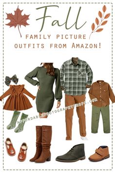 Fall Family Picture Outfits from Amazon! Fall Picture Outfits, Family Photo Colors, Fall Photo Shoot Outfits, Fall Family Portraits, Fall Family Photo Outfits, Family Photoshoot Outfits