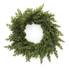 a green wreath on a white background