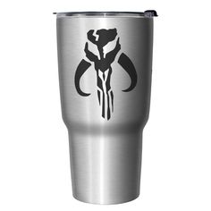 a stainless steel tumbler with the star wars symbol on it