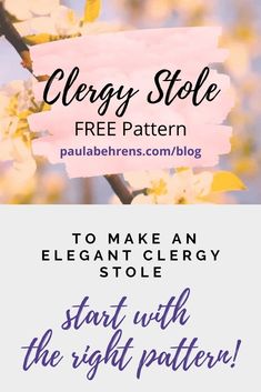 Priest Stole Pattern, Free Clergy Stole Patterns, Minister Stole Pattern, Stole Pattern Sewing, Confirmation Stole Ideas Diy, Clergy Stoles Pattern, Diy Stoles Ideas, Clergy Stole Pattern Free