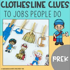 clothesline clues to jobs people do - prek and klup, paperback