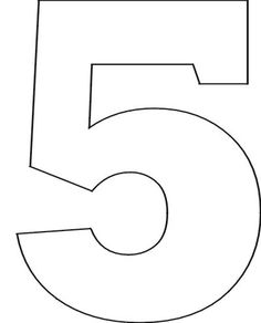 the number five is shown in black and white, with no numbers to color on