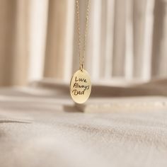 💝Gift-Worthy: Perfect for any occasion 💝 Our Oval Fingerprint Necklace is a touching way to honor the memory of those you love. The beautiful oval design will pair beautifully with anything as an everyday jewelry essential, and the personalized etching option gives you room for further customization! Material: High-Quality Solid 925 Sterling Silver Finish: Sterling Silver ∙ 18K Gold ∙ Rose Gold Dimensions: 1.0 inch SKU: MM-NM48A Gold Oval Pendant Jewelry For Valentine's Day, Valentine's Day Gold Oval Pendant Jewelry, Personalized Dainty Oval Jewelry, Everyday Engraved Jewelry For Father's Day, Dainty Personalized Oval Jewelry, Dainty Oval Personalized Jewelry, Gold Oval Jewelry For Valentine's Day, Oval Gold Jewelry For Valentine's Day, Gold Jewelry For Valentine's Day