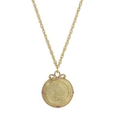 This gold tone pendant necklace from 1928 showcases each flower of the month and is the perfect accessory for anyone with a sense of style. This gold tone pendant necklace from 1928 showcases each flower of the month and is the perfect accessory for anyone with a sense of style. NECKLACE DETAILS Pendant size: 1.5 in. Chain length: 20 in. Clasp: lobster-claw Metal: alloy Plating: gold tone Finish: polished Not appropriate for children 14 years old and younger. Size: One Size. Color: Pink. Gender: Vintage Gold-tone Jewelry With Coin Pendant, Antique Gold Medallion Necklace For Anniversary, Antique Gold Round Pendant Necklace For Anniversary, Victorian Gold Necklace With Flower Pendant, Gold Medallion Necklace With Birthstone, Vintage Charm Yellow Gold Flower Pendant Necklace, Vintage Yellow Gold Charm Necklaces With Round Pendant, Antique Necklace With Coin Pendant For Anniversary, Vintage Gold-tone Coin Necklace For Gift