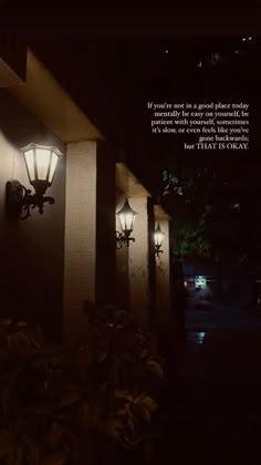 an image of a street light at night with a quote from the book, if you're not in a good place today