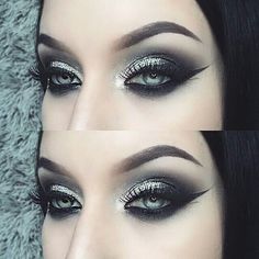 Carnaval Make-up, Maquillage Goth, Witchy Makeup, Silver Smokey Eye, Make Up Diy, Glam Halloween, Witch Makeup, Halloween Eye Makeup