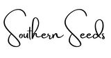 the word southern seeds written in cursive writing