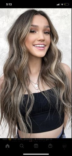 Hair Color Ideas For Teenage Brunettes, Brown Hair With Ashy And Mocha Highlights, Light Ash Brown Hair Extensions, Brown Blonde Balayage Cool Tones, Brunette With Light Balayage, Brunette Hair Colors For Pale Skin, Ash Brown Hair Highlights Brunettes, Ashy Honey Blonde Highlights, Teen Girl Highlights Hair