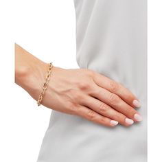 Make a style statement with the polished and textured design of this stunning cable link bracelet..Set in 10k gold.Approx. length: 7-1/2'; approx. thickness: 5-3/4mm.Lobster clasp closure.Made in Italy.Sign up for Macy's WorryNoMore® Jewelry & Watch Protection program within 30 days of purchase. Before delivery, call Customer Service 1-800-289-6229 to sign up. After delivery, visit a Macy's store with your dated receipt and jewelry purchase to sign up..Photo may have been enlarged and/or enhanced. Italian Gold Jewelry, Jewelry Watch, Textured Design, Gold Polish, 10k Gold, Free Jewelry, Link Bracelets, Bracelet Set, Gold Jewelry