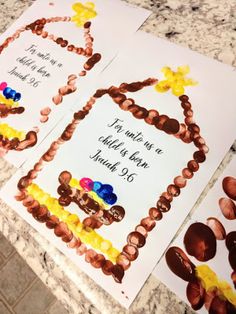 two handmade birthday cards sitting on top of a counter