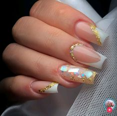 Nails Bailarina, Rocker Nails, Short Coffin Nails Designs, White Nails With Gold, Quinceanera Nails, Gel Nails French, Henna Nails, Acrylic Toe Nails, Gel Nail Art Designs