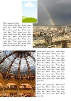 an image of a rainbow in the sky above a city with buildings and people on it