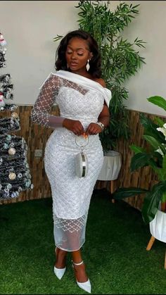 White Church Dresses, Lace Dress Styles Nigerian, White Lace Dress Short, African Bridal Dress, Classy Gowns