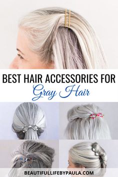 Grey Hair Accessories, 40 Hairstyles, Lovely Hairstyles, Over 40 Hairstyles, Braids With Shaved Sides, 50 Hairstyles, Hair Half Up