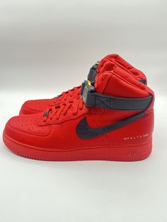 Elevate your style with these Nike Men's Air Force 1 HI Lifestyle sneakers. The vibrant red and black colorway is sure to turn heads, making them a perfect addition to any sneaker collection. The size 14 shoes are crafted with high-quality materials, ensuring they are durable enough to keep up with your active lifestyle. Featuring a Nike Air sole, these sneakers provide ultimate comfort and support, making them suitable for athletic activities. The sleek and stylish design, along with the colorful theme, makes them a versatile choice for any occasion. Grab a pair of these Nike Air Force 1 sneakers and step up your shoe game! Nike Air Force Men, Air Force 1 High, Sneaker Collection, Air Force 1, Shoe Game, Nike Air Force, Nike Men, Air Force, Nike Shoes