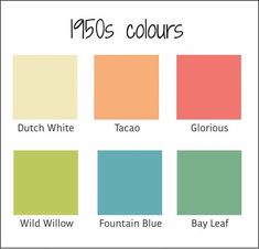 the color chart for 1950's colours