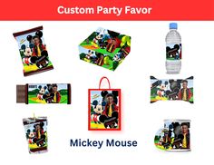 the mickey mouse party favors are ready to be eaten and put in their own bag