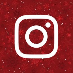 the instagram logo on a red background with snowflakes