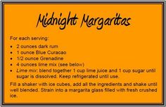 an orange sign with the words midnight margaritas