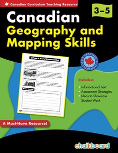 canadian geography and maping skills workbook for grade 3 - 5, includes cd