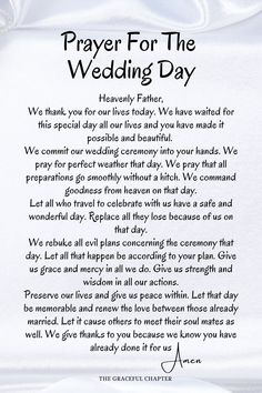 a prayer for the wedding day