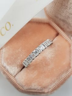 2.5 ct Emerald Cut Diamond Eternity Band - BenzDiamonds Wedding Bands Diamonds All Around, Emerald Diamond Wedding Set, Eternity Rings Diamond, Emerald Band Engagement Ring, Half Eternity Engagement Ring, Emerald Diamond Eternity Band, Eternity Ring Emerald, Emerald Eternity Wedding Band, Rectangle Wedding Band