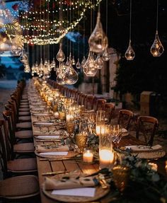 an instagram page for a wedding with candles and lights on the tables in front of them