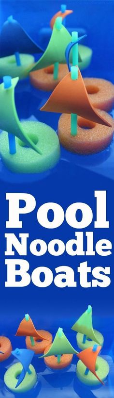 an advertisement for the pool noodle boats