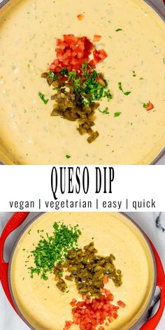 two pictures showing different types of dips