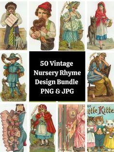 vintage nursery nursery design bundle png & jpg for scrapbooking, crafts and more