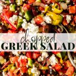 chopped greek salad with feta cheese and tomatoes