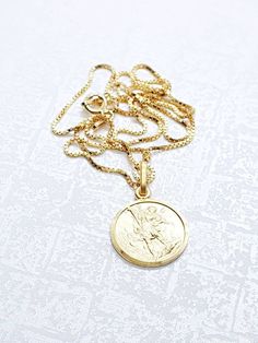 Silver plated gold St. Michael necklace, round medal. Diamond cut Diameter of the medal; 15mm Gold Coin Necklace With Charms, Gold Round Medallion Necklace With Charms, St Michael Necklace, St Michael Archangel, Miraculous Medal Necklace, St Michael Medal, Michael Archangel, Virgin Mary Necklace, Saint Michael