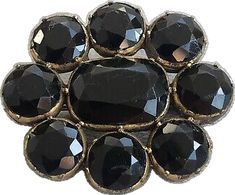 Antique Black Brooches For Evening, Antique Black Brooch For Evening, Antique Black Evening Brooch, Antique Black Brooches For Formal Occasions, Golden Frame, Black Glass, Collage, Stone, Frame