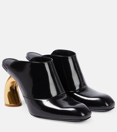 Archive Pieces, Dries Van Noten Shoes, Shoes Game, Square Toe Shoes, Designer High Heels, Metallic Heels, Fall Shoes, Dries Van Noten, Leather Mules