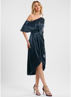 JJ's House Stretch Satin One Shoulder Fall Spring Summer Sheath/Column General Plus Leg Slit Back Zip Sparkle & Shine Sexy High Low Minimalist Beautiful Back Dark Navy Height:5.8ft（176cm） Bust:32in（82cm）Waist:24in（61cm）Hips:35in（89cm） No Asymmetrical Blue Model Name. #JJ's House #StretchSatin #OneShoulder #Fall #Spring #Summer #SheathColumn #General #Plus #LegSlit #BackZip #Sparkle&Shine #Sexy #HighLow #Minimalist #BeautifulBack #DarkNavy #No #Asymmetrical #Blue #ModelName Cocktail Dresses With Sleeves, Plus Size Cocktail Dresses, Satin Cocktail Dress, Stretch Satin, Custom Dresses, Dark Navy, Flutter Sleeve, High & Low, High Low