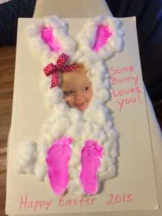 a child's easter card made to look like a lamb