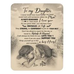 Personalized Letter To My Daughter From Mom Door Sign | Zazzle Daughter And Mom, Love Daughter, Mom Blanket, Always Remember Me, Sofa Soft, A Mother's Love, Dad Baby, Call My Mom