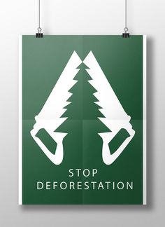 a green sign that says stop deforestation