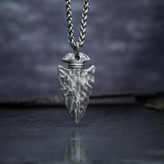 Stainless Steel Viking Spear Head Pendant with Helm of Awe-Viking Necklace-Norse Spirit Viking Style Oxidized Metal Necklace, Viking Style Oxidized Metal Necklaces, Viking Style Silver Outdoor Jewelry, Warrior Style Silver Stainless Steel Jewelry, Hand Forged Silver Viking Jewelry, Silver Stainless Steel Warrior Jewelry, Handmade Viking Style Stainless Steel Jewelry, Bohemian Silver Arrowhead Necklace, Viking Spear