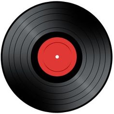 a black and red record on a white background with space for your text or image