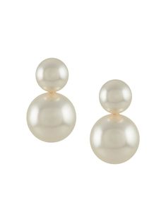 Jennifer Behr Iris pearl-detail Earrings - Farfetch Big Pearl Earrings, Crystal Heart Earrings, Jennifer Behr, Ivory Pearl, In Pairs, Demi Fine Jewelry, Earrings White, Aesthetic Grunge, Fine Earrings