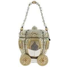 Before Midnight Handbag Once upon a time there was a beautiful pumpkin that dreamed of becoming a carriage. . . Dreams come true. Any princess would love to wear this extensively hand beaded bejeweled version of the classic Cinderella coach. W x D x H: 6 x 6 x 7 " Strap Length End to End: 14" Drop Length 7 Large opening , inside pocket, and beautiful strap. Imported Before Midnight Handbag Once upon a time there was a beautiful pumpkin that dreamed of becoming a carriage. . . Dreams come true. A Gold Carriage, Mary Frances Purses, Cinderella Coach, Pumpkin Coach, Mary Frances Bags, Mary Frances Handbags, Novelty Handbags, Cinderella Carriage, Beaded Strap